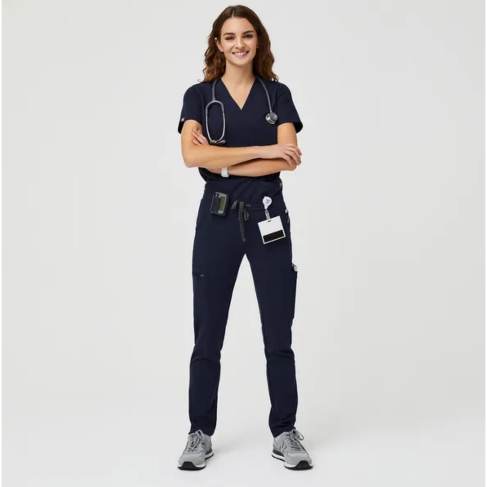 NWT Figs Navy Scrub Set | Casma 3 Pocket Top & Yola Skinny Scrub Pant Bundle